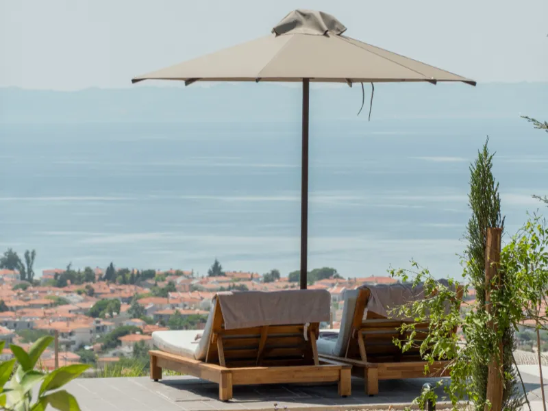 Panorama-Meerblick von der Suite-Terrasse, Nikiti Chalkidiki
